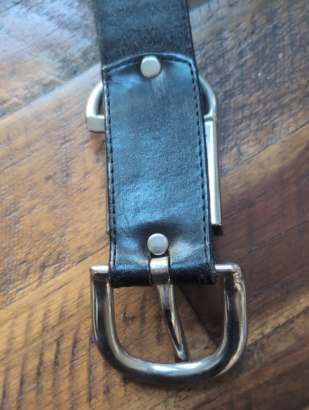 Harley-Davidson Black Leather Belt with Silver Chrome Logo Buckle - Picture 11 of 13
